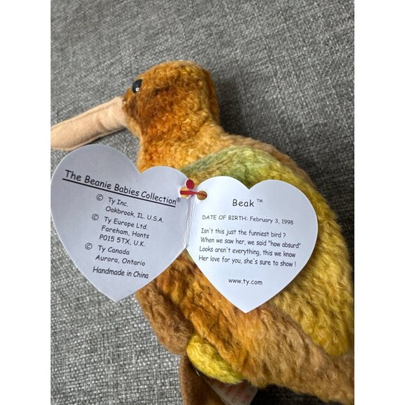 Ty Beanie Babies Beak Stuffed Plush Animal 1998 Retired Collectible - Picture 8 of 9